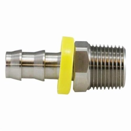 MIDLAND METAL Adapter, Adapter, 14 Nominal, POHB x MIP, 056 Hex, 150 psi, 304316 Stainless Steel, 161 L, Im 30201SS